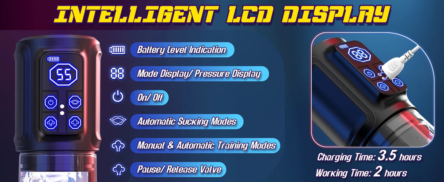 Male sex toy waterproof penis pump - a sex toy penis expander for male erection, an adult toy for male masturbation