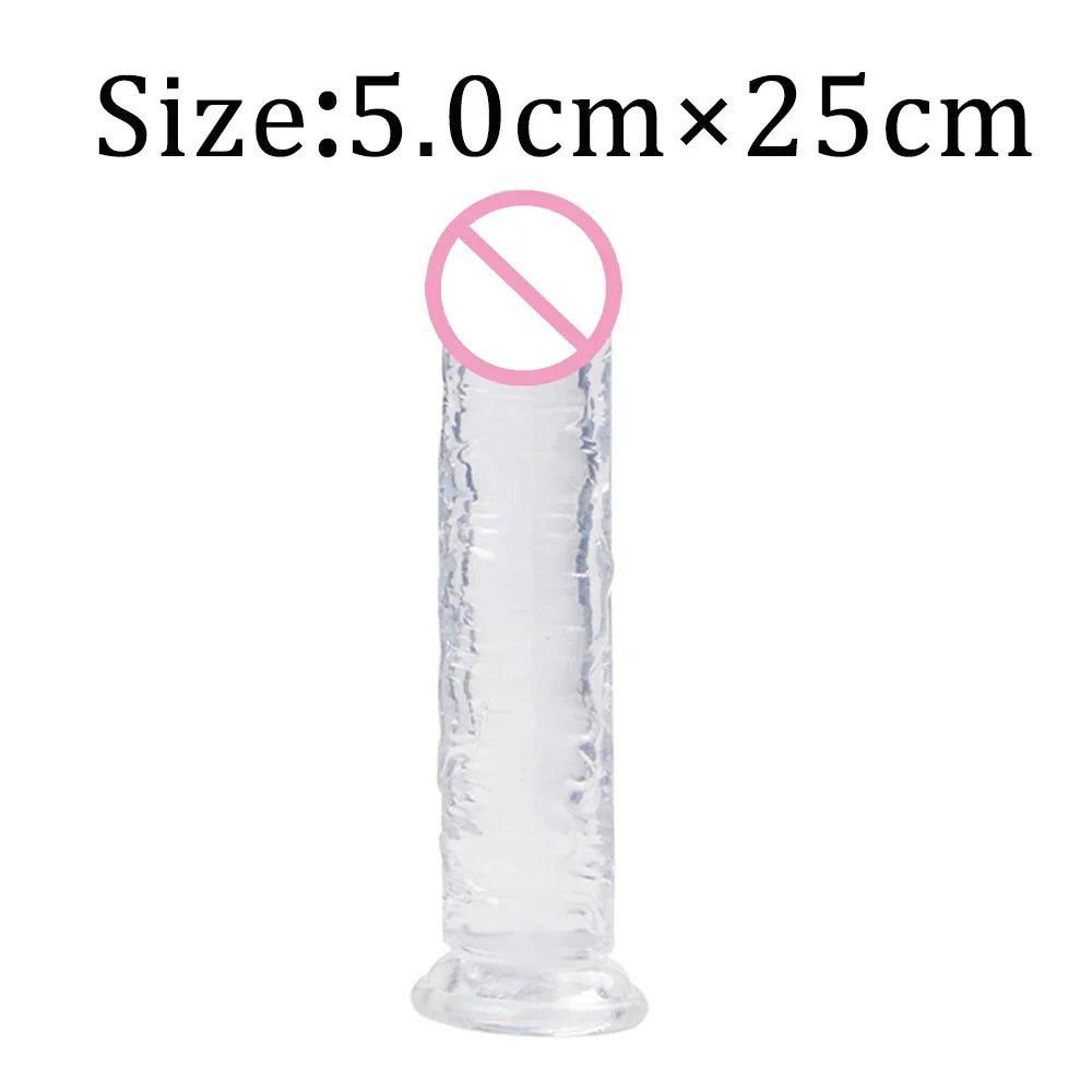 Dildos Jelly Dildo 7 Sizes Transparent Dildos Soft Butt Plug Small Penis Anal Sex Toys Female Masturbator Man Gay Penis