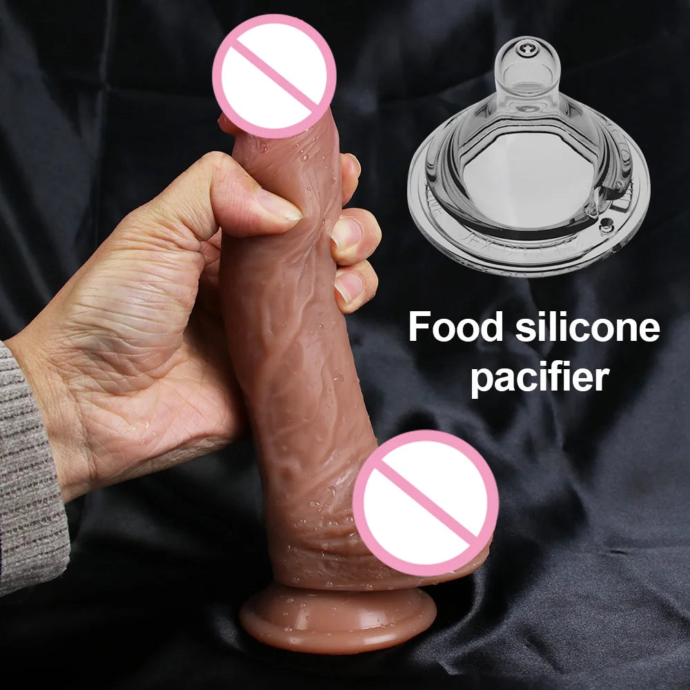 Realistic Dildos for Women Skin Testicles Dildo Anal Vaginal Stimulation Strapon Big Penis Adult Supplies Sex Toys for Woman