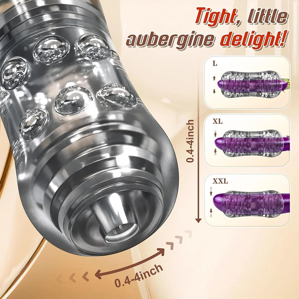 Manual Male Masturbator with 12 Extruded Beads,3D Realistic Pocket Pussy Sleeve Stroker,Glans Trainer Stimulator,Sex Toy for Men