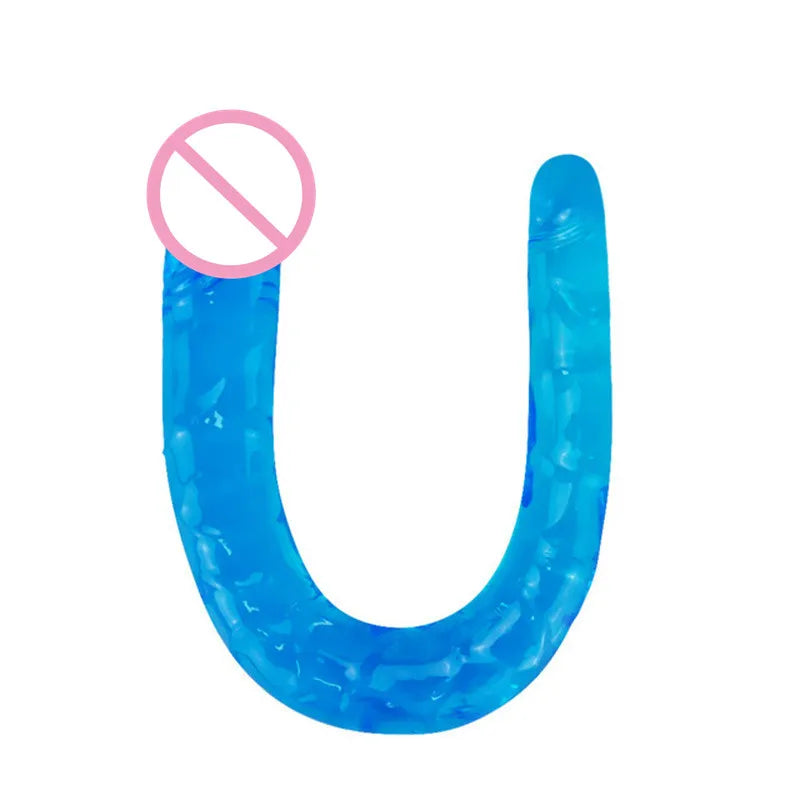 Adult Supplies Sex Toy Double Ended Realistic Dildo Flexible Jelly Dildos Penis Cock Anal Butt Plug Massager g-spot Stimulation