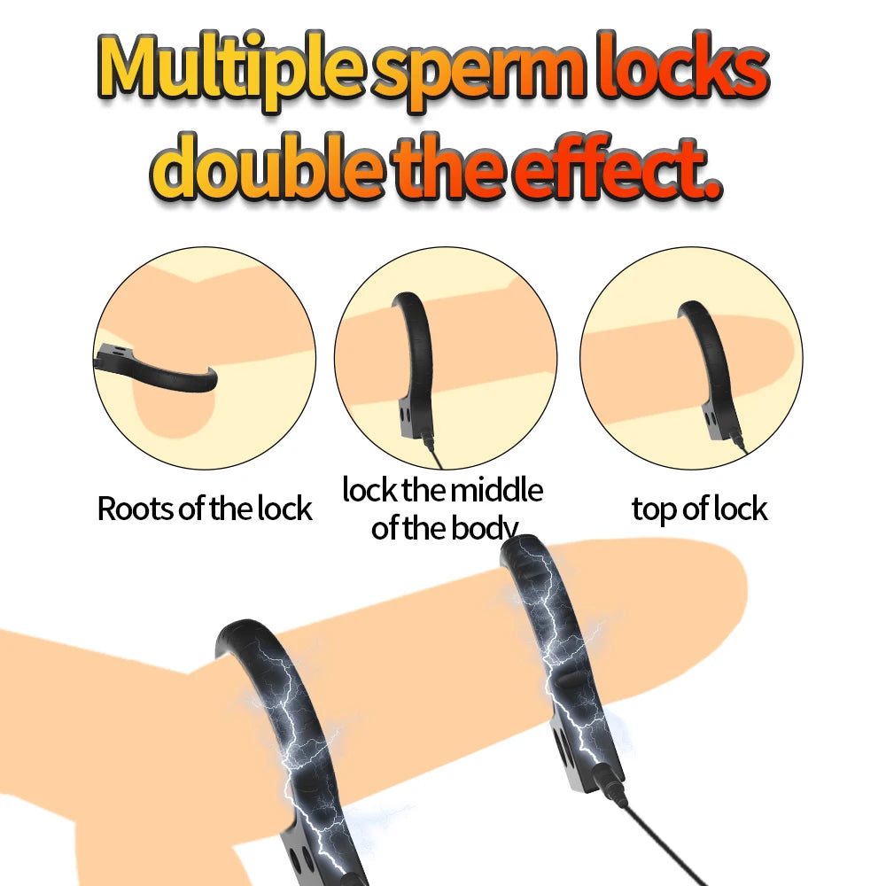 Sex Toys for Men Electro Shock Penis Massager Vibrators Glans Vibrator Penis Trainer Ring Delayed Ejaculation Penis Vibrator