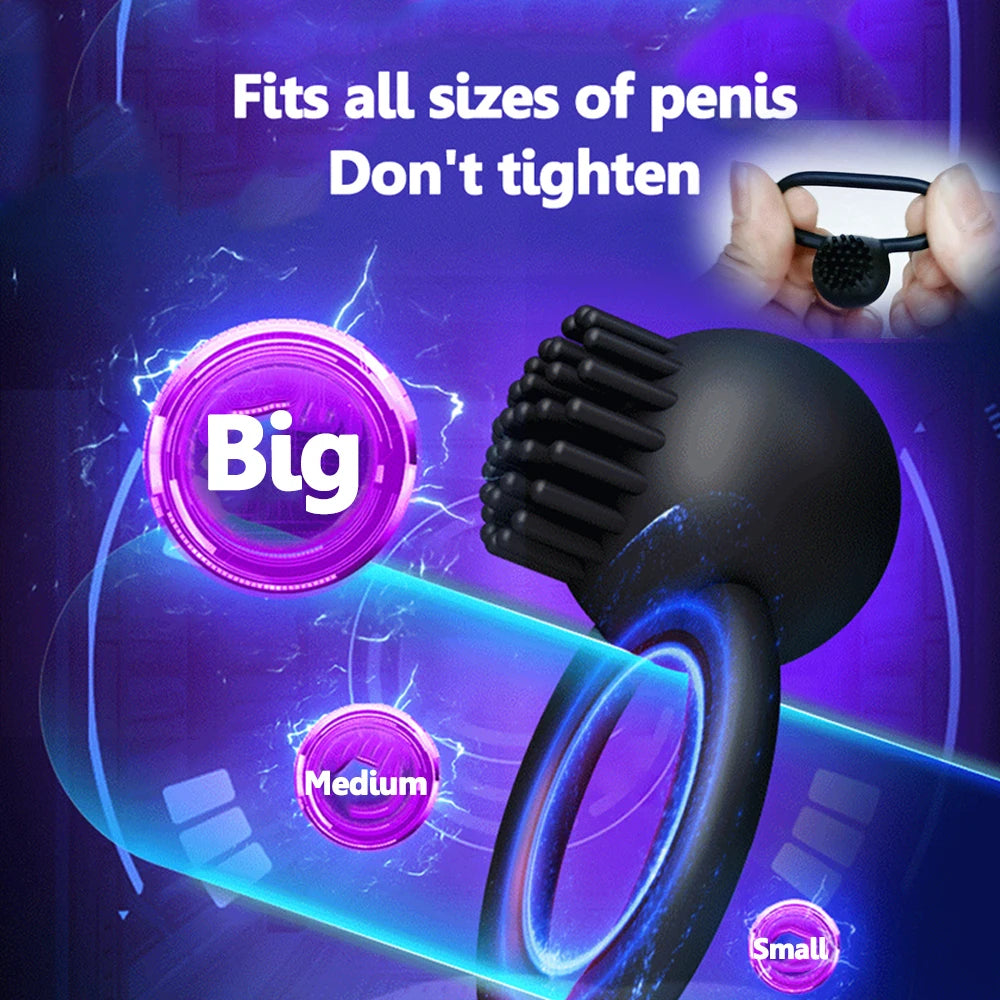 Male Cock Ring Vibrator Cockring Penis for Man Delay Ejaculation Sex Toys for Men Couple Rings Penisring Toy for Adults Supplie