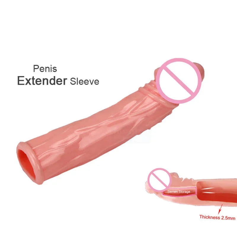 Sex toys for adults 18 Silicone Big Penis Sleeve Dick Extender Cock Enlargement Extension Condom sexulaes toys for men