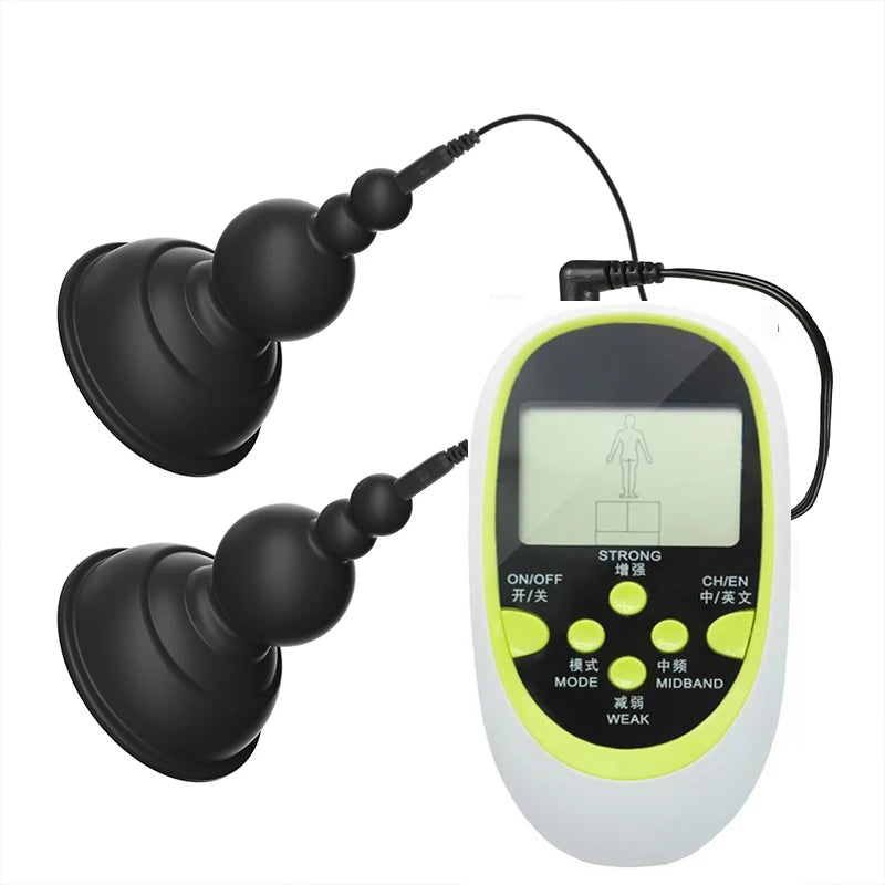 Powerful Breast Pump Sex Toy For Women Men Gay Electric Shock Pulse Breast Pump Vaginal Pump Electro Shock Orgasmic Masturbation