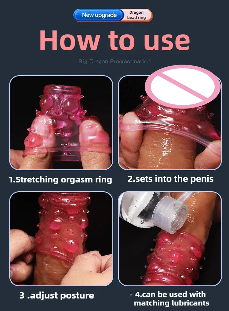 Sex Toys for Men Hyperstimulation Massager Cock Penis Ring Delay Ejaculation Stronger Erection Sex Toys Adult Supplies Cock