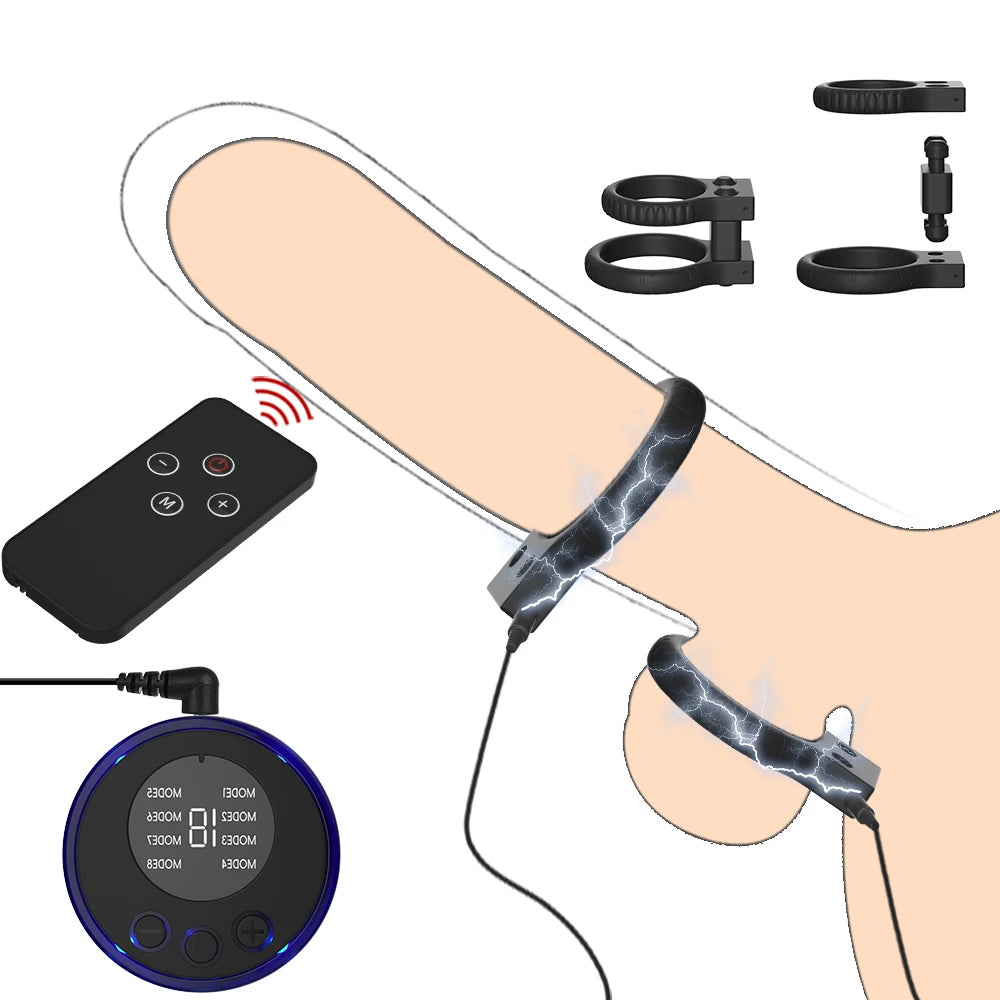 Sex Toys for Men Glans Vibrator Penis Trainer Ring Electro Shock Penis Massager Vibrators Delayed Ejaculation Penis Vibrator