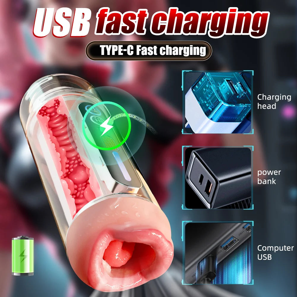 Sex Toys Automatic Male Masturbator Cup Sexy Voice Blowjob Vaginal Penetration Pocket Pussy Masturbator Toy Adults Goods for Man