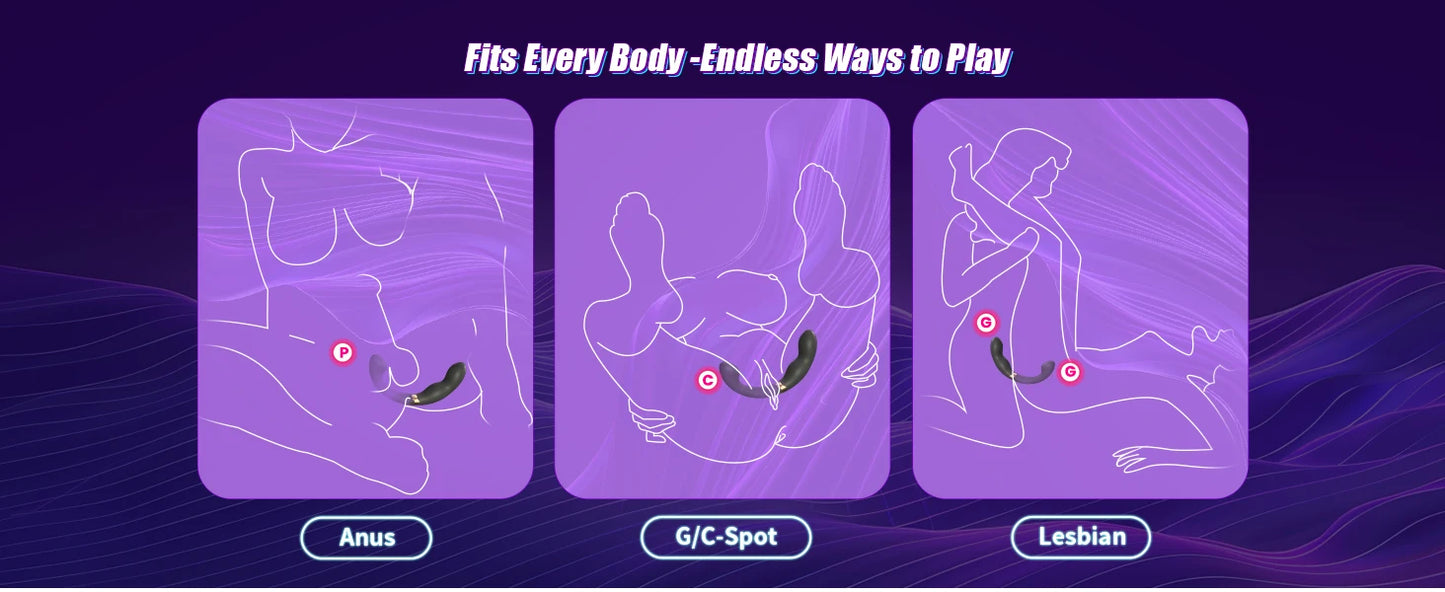 Male Anal Sex Toys Prostate Massager Vibrator for Men Gay Tapping Vibrating Curved Anal Dildo Butt Plug for Men Women Couples