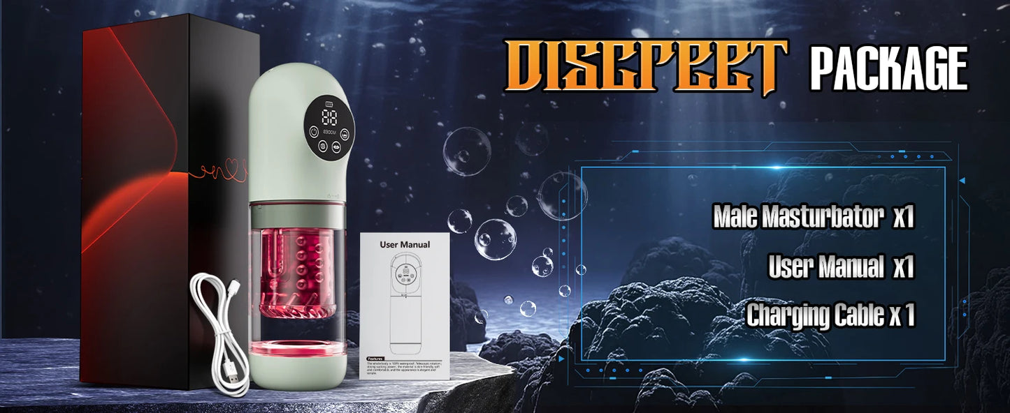 Automatic Male Masturbator Penis Pump Adult Sex Toy for Men Pocket Pussy with 7 Sucking and Thrusting Rotating Licking Stroker