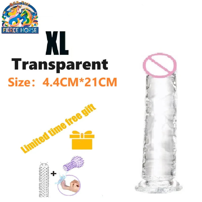 Women Gay Sex Toy ，Dildo for Women，Penis，Cock，Gode，White and Transparent Dildo，Strong Suction Cup，Anal Plug，Easy To Clean，G-spot