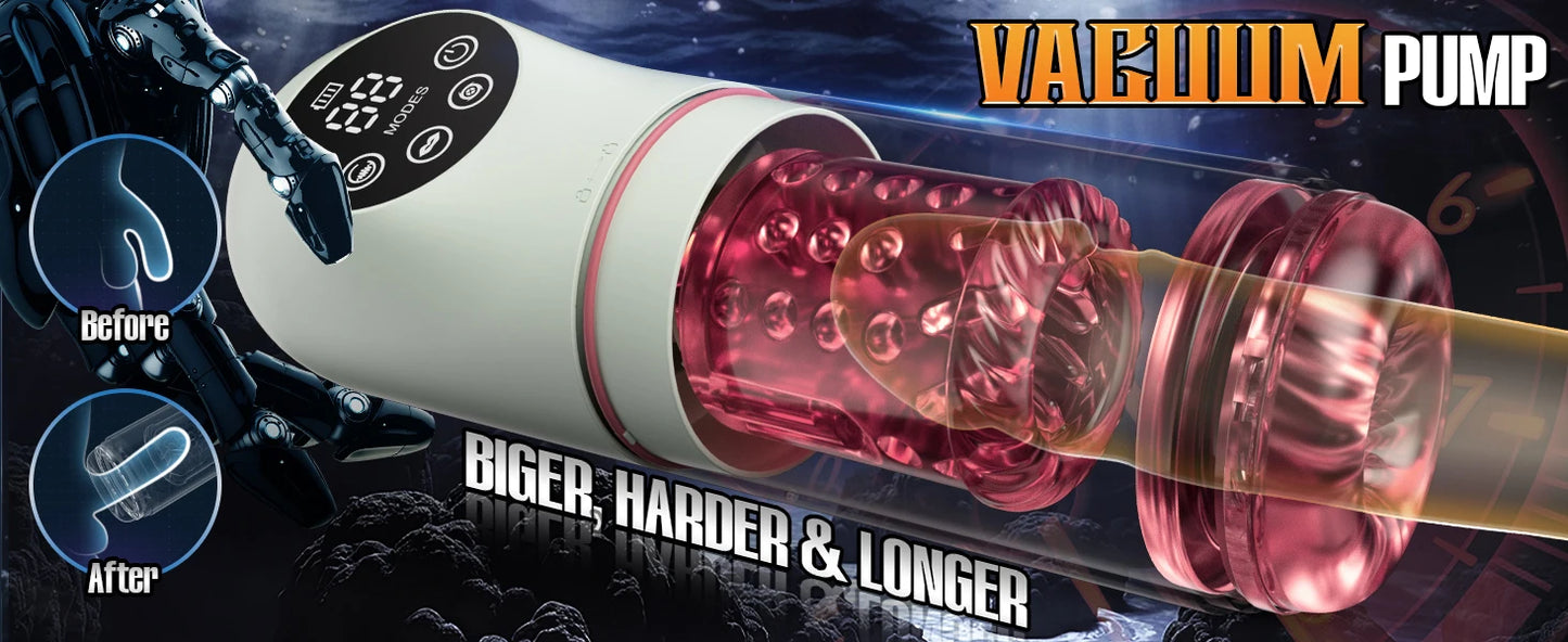 Automatic Male Masturbator Penis Pump Adult Sex Toy for Men Pocket Pussy with 7 Sucking and Thrusting Rotating Licking Stroker