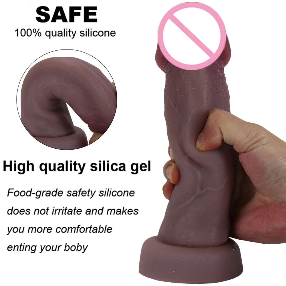 Realistic Dildos Big Glans With Suction Cup Vagina Anal Sex Toys For Woman Strapon Soft Penis Butt Plug Adults Cock Masturbator