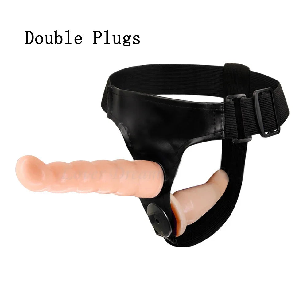 Big Double Dildos Strapon Dildo Vibrator for Women Vibrating Strap on Double Dildos for Lesbian Strapon Penis with Harness Belt