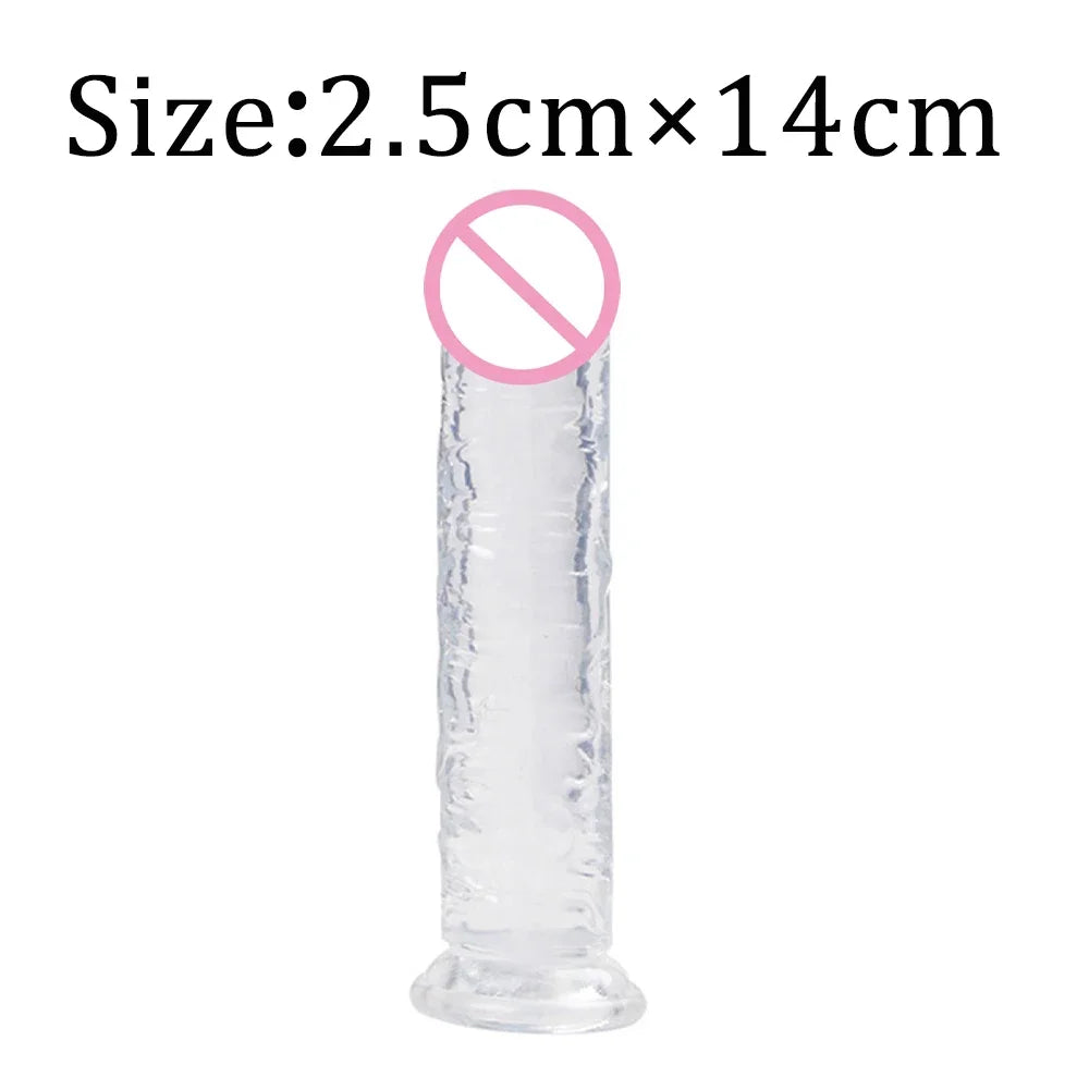 Dildos Jelly Dildo 7 Sizes Transparent Dildos Soft Butt Plug Small Penis Anal Sex Toys Female Masturbator Man Gay Penis
