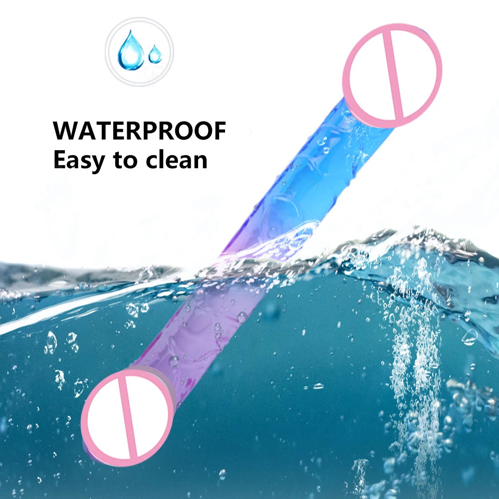 Double Ended Realistic Dildo Flexible Dildos Long Dong for Double Sided Anal Play G-spot Stimulator Sex Toys for Women Couple