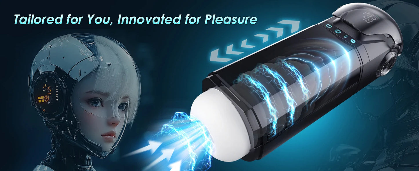 Male Masturbator Mens Sex Toys - Penis Pump Sex Toy for Men, APP Control Adult Toys Pocket Pussy 3D Male Stroker, Visual Blowjob