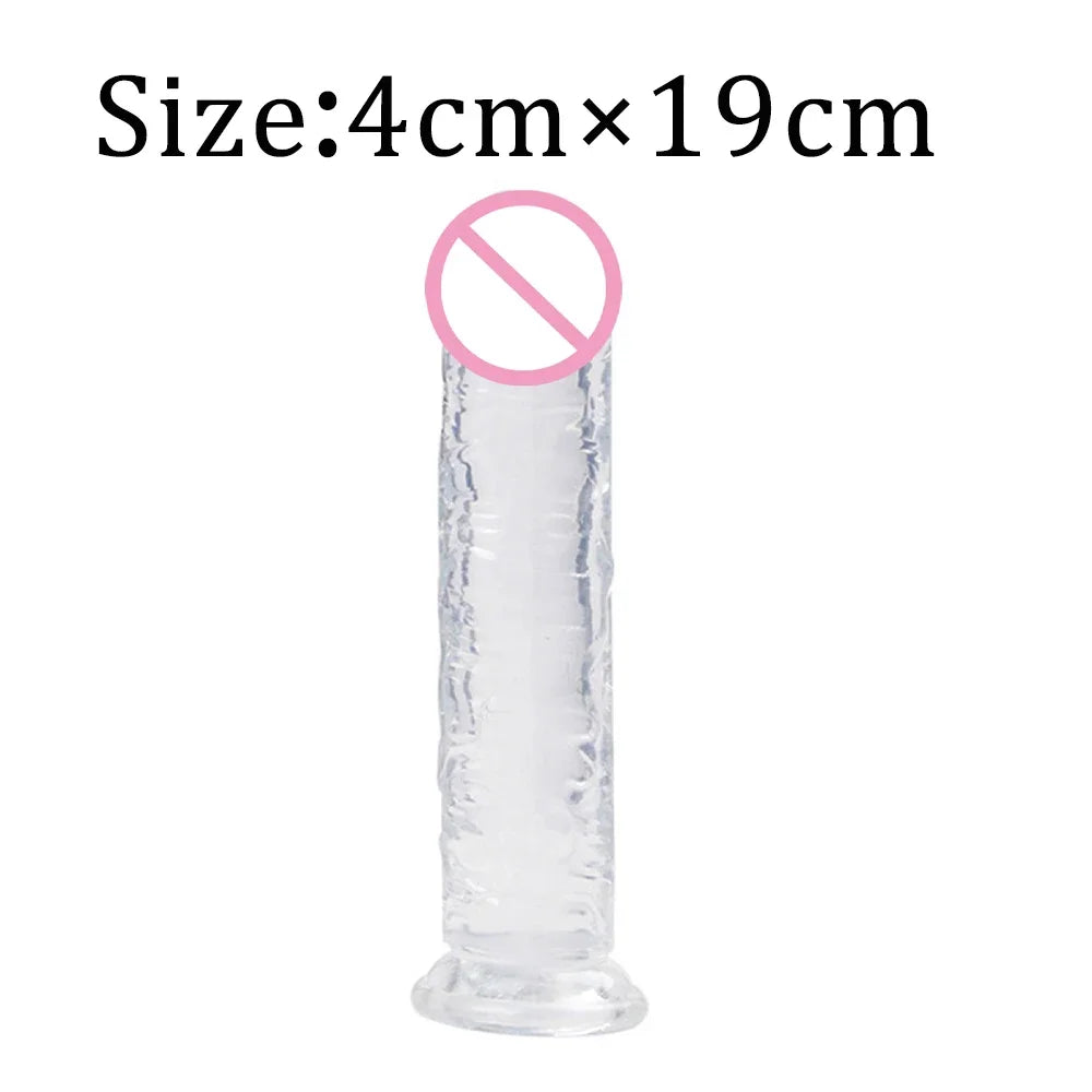 Dildos Jelly Dildo 7 Sizes Transparent Dildos Soft Butt Plug Small Penis Anal Sex Toys Female Masturbator Man Gay Penis