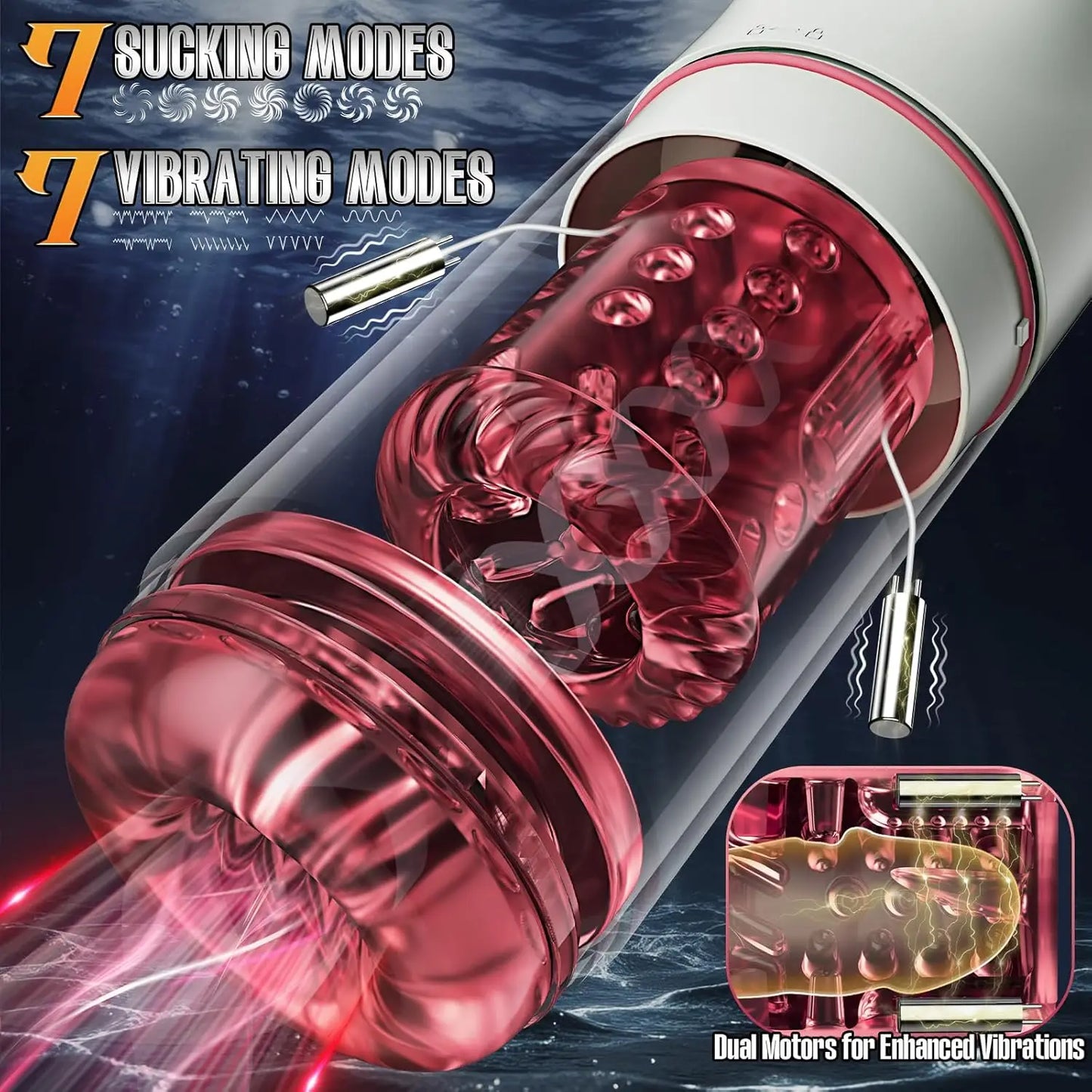 Automatic Male Masturbator Penis Pump Adult Sex Toy for Men Pocket Pussy with 7 Sucking and Thrusting Rotating Licking Stroker