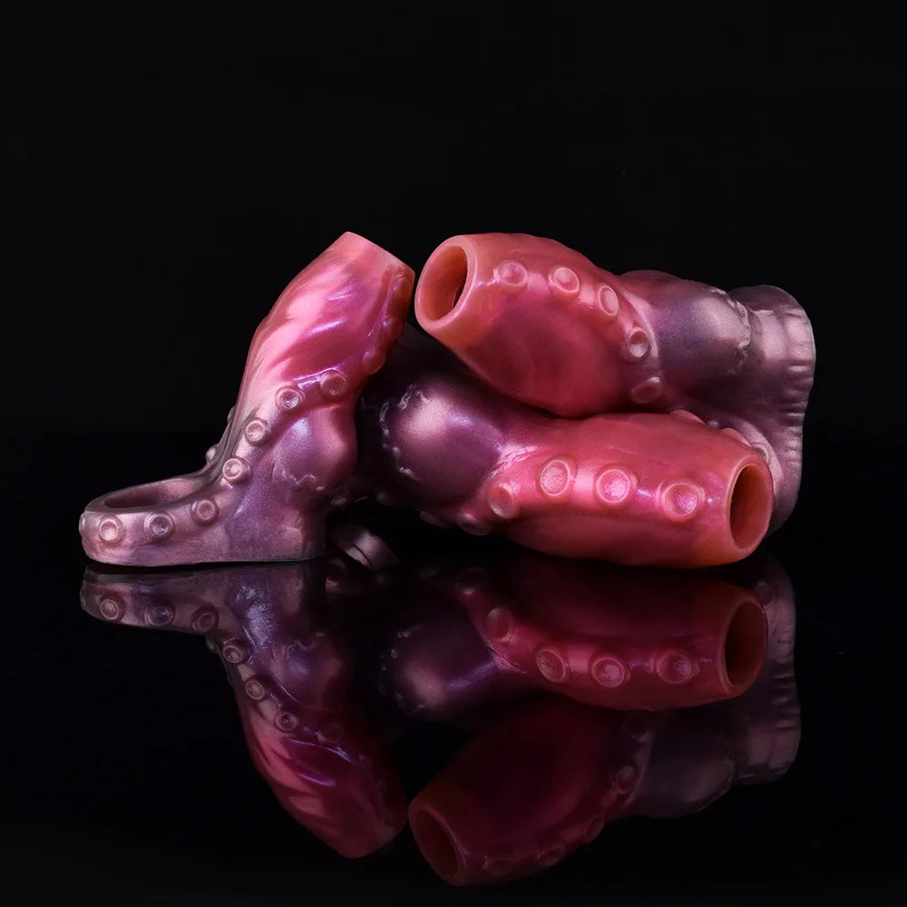 YOCY Silicone Penis Sleeve S,M,L Size Open-ended Animal Dildo Sheath Texture Massager Sex Toy For Men Women