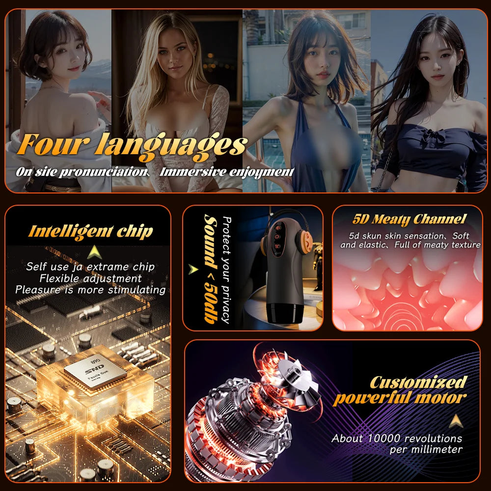 Sex Toy For Men Male Masturbation Cup Sexy Voice Pocket Pussy Suction Mount Penis Trainer Sex Machines Adult Erotic Toys