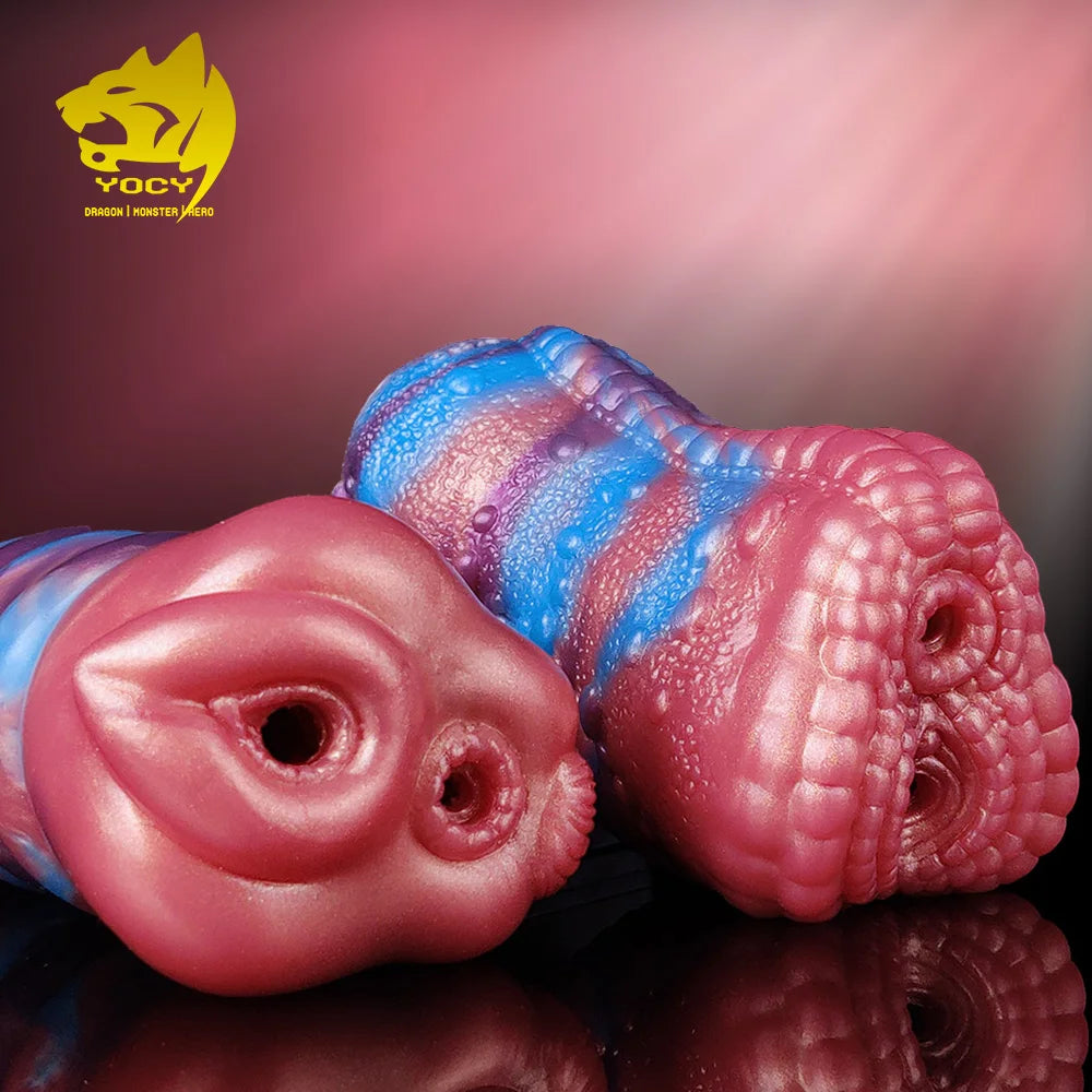 YOCY Men Masturbator Silicone Sex Toy For Adult 18+ Anal Vaginal Dual Channel Penis Stimulator Massager Pussy Fetish