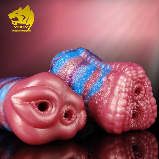 YOCY Men Masturbator Silicone Sex Toy For Adult 18+ Anal Vaginal Dual Channel Penis Stimulator Massager Pussy Fetish