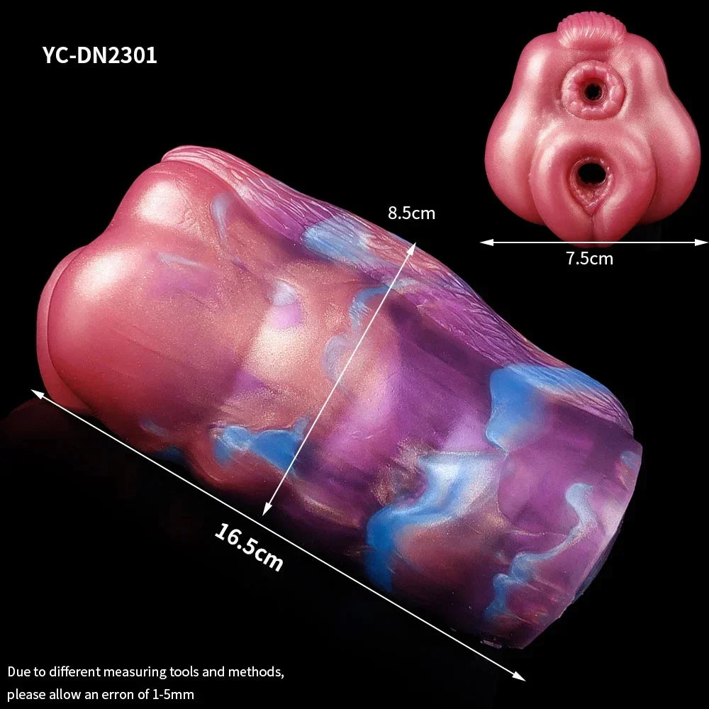 HMYAD Men Masturbator Silicone Sex Toy For Adult 18+ Anal Vaginal Dual Channel Penis Stimulator Massager Pussy Fetish