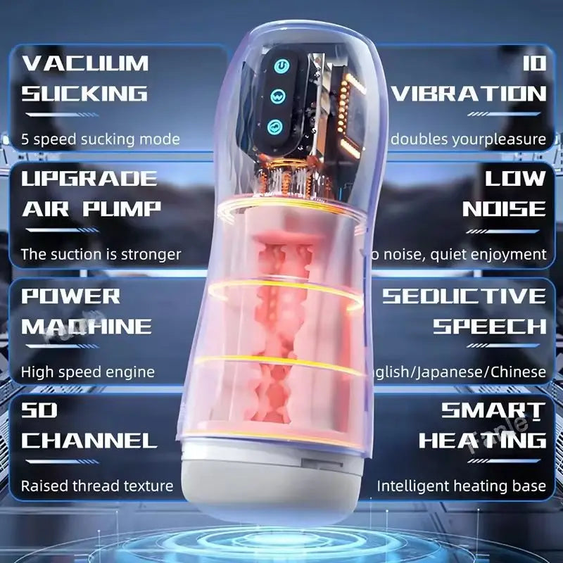 Sex Toy Automatic Sucking Male Masturbator Cup Vibration Blowjob Machine Heating Masturbation Adult for Men Masturbate Supplies