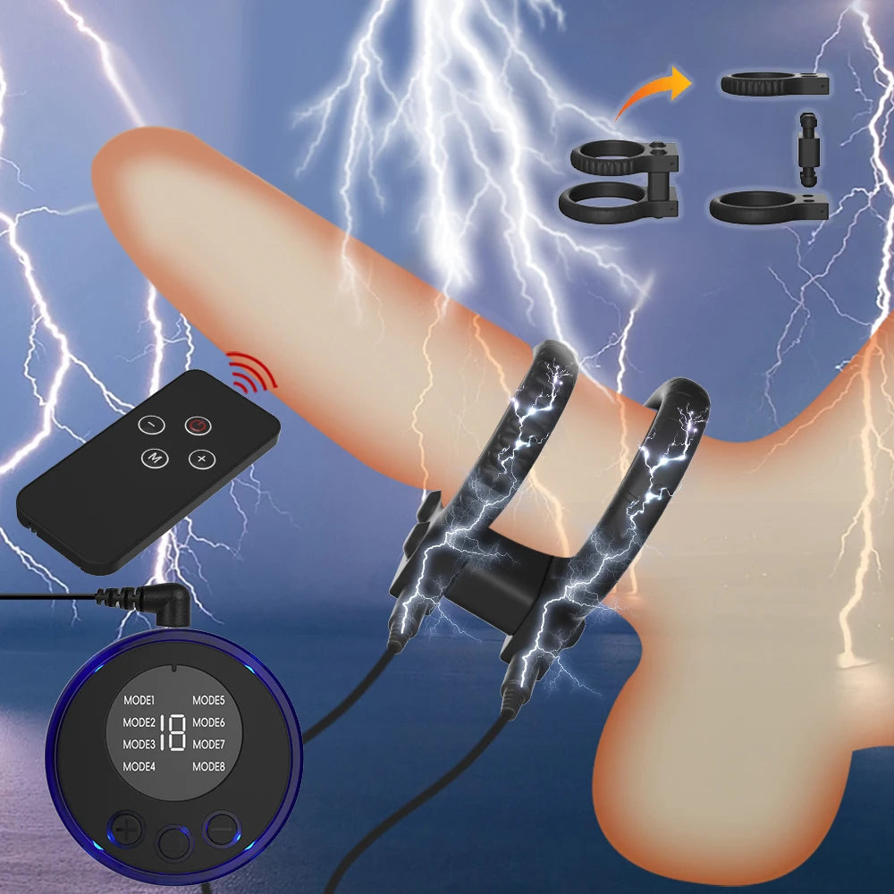 Sex Toys for Men Glans Vibrator Penis Trainer Ring Electro Shock Penis Massager Vibrators Delayed Ejaculation Penis Vibrator