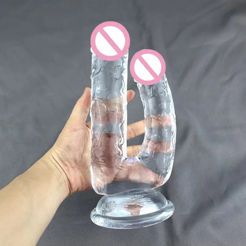 Double Dildos Female Masturbation Double Vagina  Anus Big Penis G-spot Strong Suction Cup,suitable for Female Couples Sex Toy18+