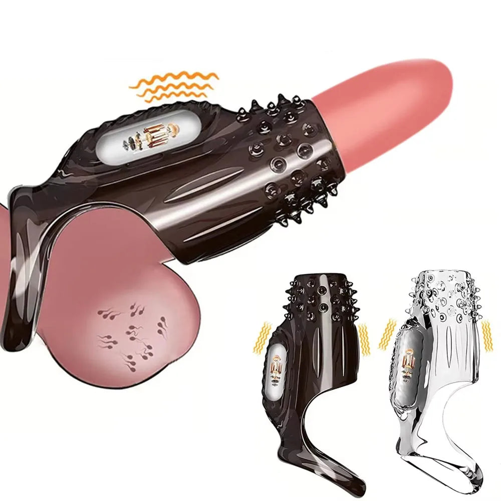 Vibrating Cock Ring for Men Silicone Penis Vibrator Intense Mens Vibrator Longer Harder Stronger Erection Adult Sex Toy for Men