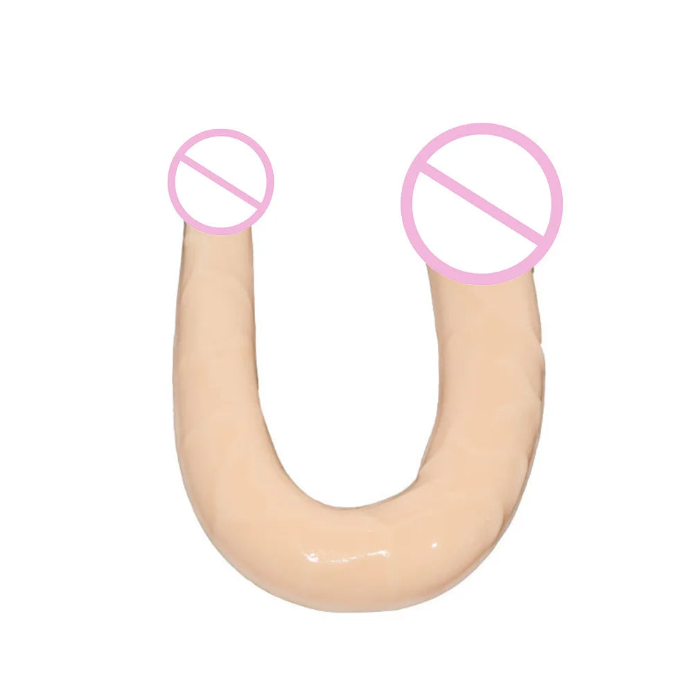 Double Head Dildos Realistic Penis Dildo Flexible Soft Crystal Jelly Dildo Sex Toys for Woman Big Penis G-spot Anal Stimulator