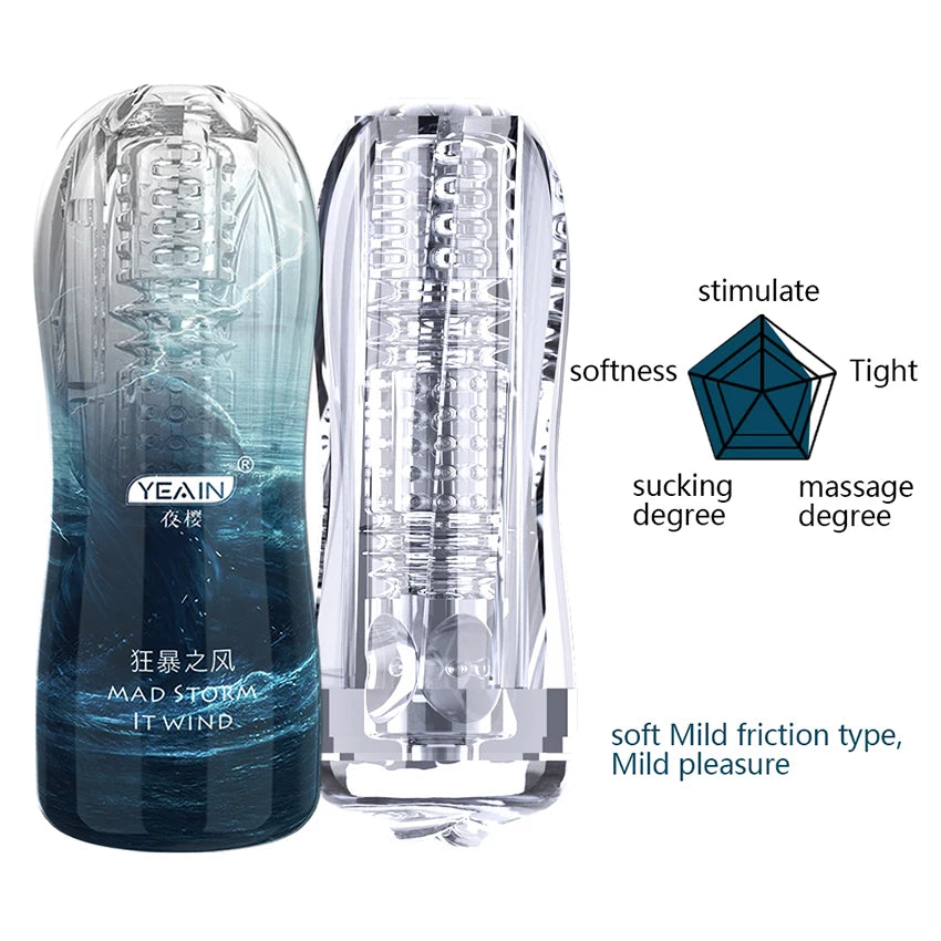 Male Masturbators Soft Pussy Sex Toys Real Vagina Adult Endurance Exercise Erotic Vacuum Pocket Masturbation Cup For Adult Men