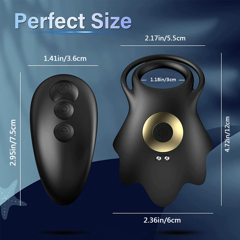Male Remote Vibrating Cock Penis Ring Vibrator Clitoral G Spot Stimulator Delay Ejaculation Scrotum Massage Sex Toy For Couple
