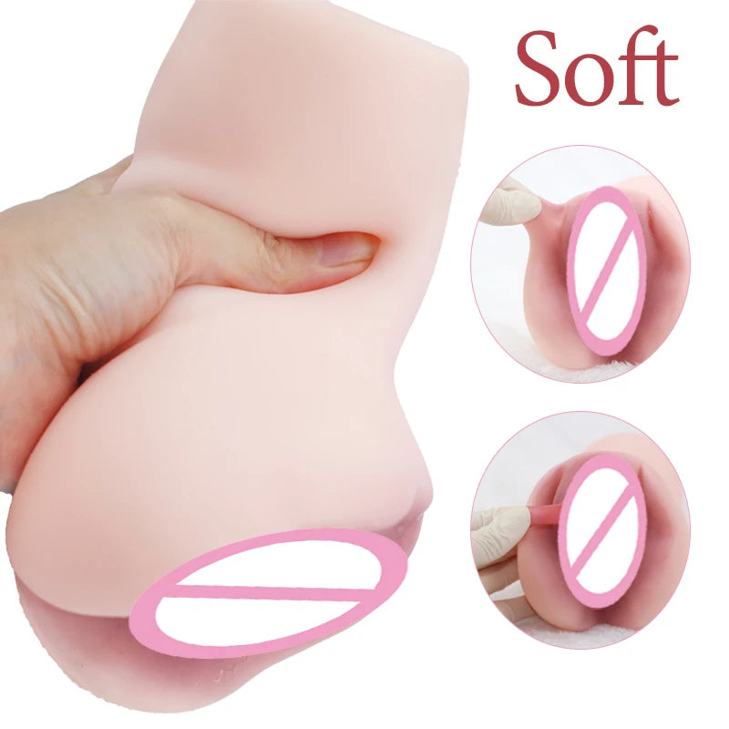 Male Masturbation Sex Toy Realistic Vagina Anus Pocket Pussy Soft Stick For Man Penis Ass Stimulation Adult Erotic Sex Supplier