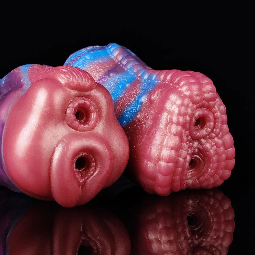 HMYAD Men Masturbator Silicone Sex Toy For Adult 18+ Anal Vaginal Dual Channel Penis Stimulator Massager Pussy Fetish