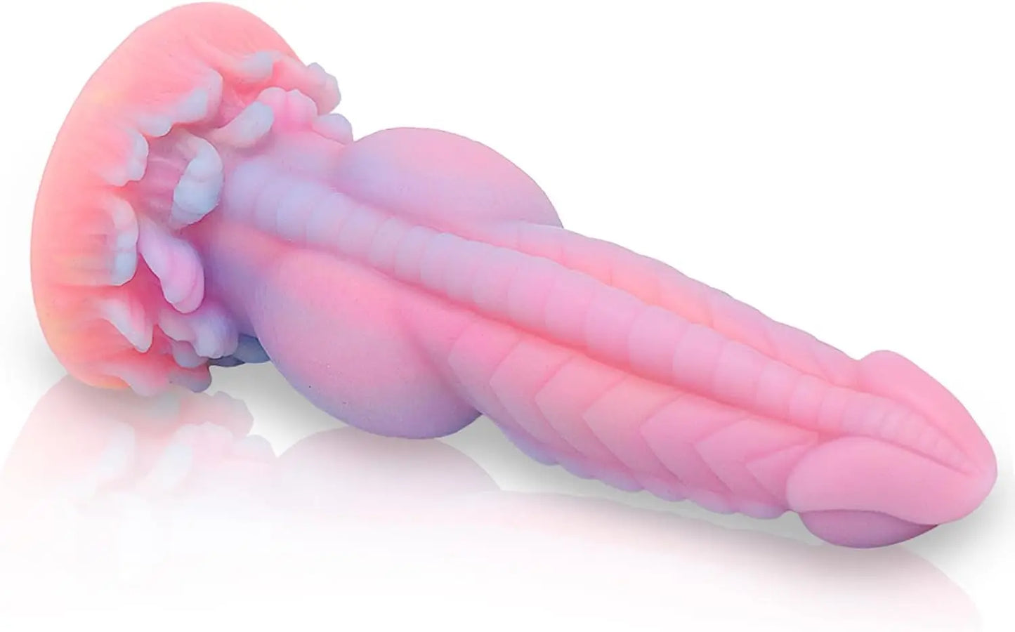 Realistic Dog Dildo 8.5inch Fantasy Monster Dildos Luminous Silicone Thick Pink Dildo Anal Toy with Suction Cup for Women Men