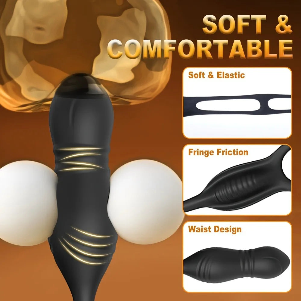 Male Thrusting Prostate Massager Remote Contro Buttplug Vibrator for Men Gay Anal Dildo Prostate Stimulator Sex Toy for Couples