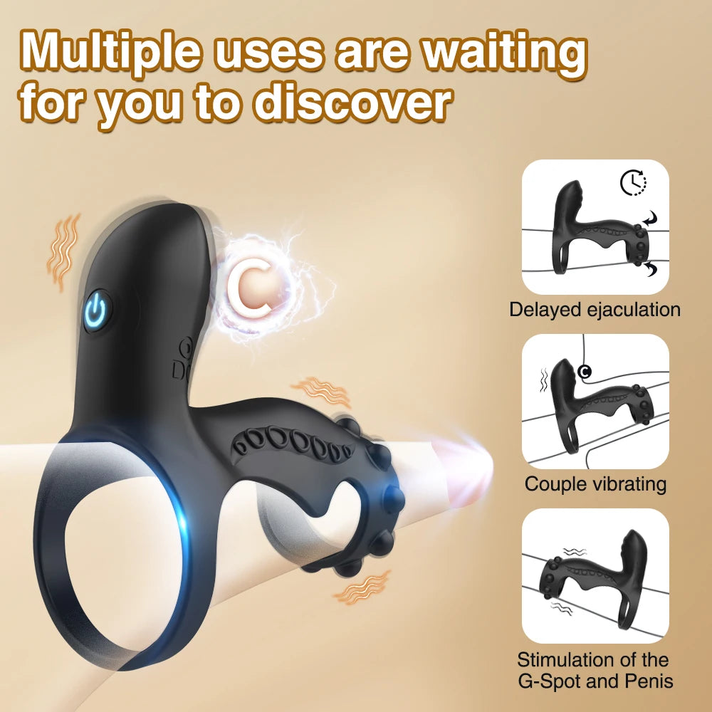 Sex Toys for Men Vibrating Penis Ring Delayed Ejaculation Cock Ring Clitoris G Spot Stimulation Male Penis Massage Couples Toy