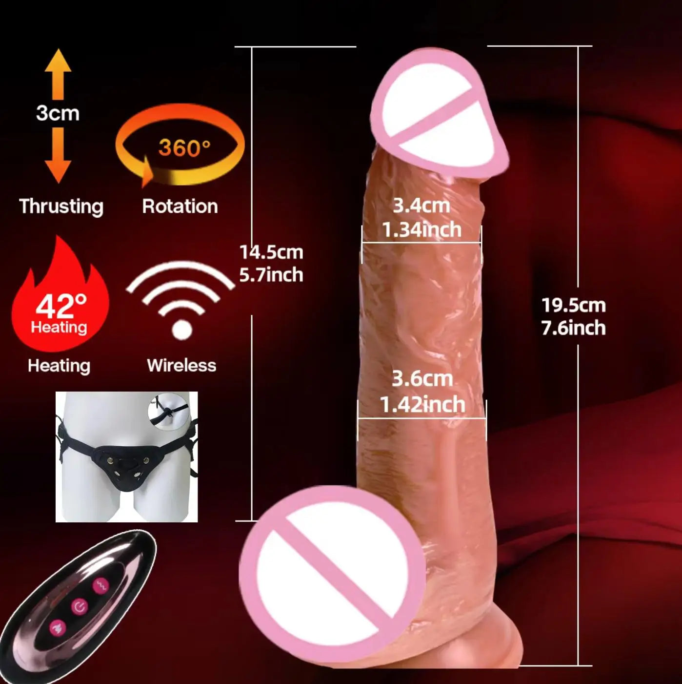 Automatic Thrusting  Wireless Vibrator Telescopic Dildos For Women Big Dildo Vibrador Heating Skin Feeling Realistic Penis 18+