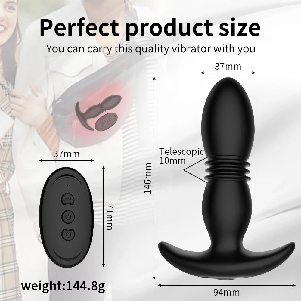 Sex Tooys for Men Vibrator Thrusting Speed Butt Stimulator Plug for Male Women Advanced Player Adult Prostate Massager Sex Toy