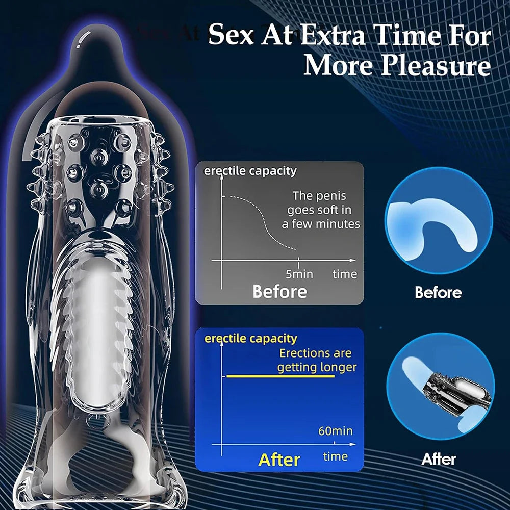 Vibrating Cock Ring for Men Silicone Penis Vibrator Intense Mens Vibrator Longer Harder Stronger Erection Adult Sex Toy for Men