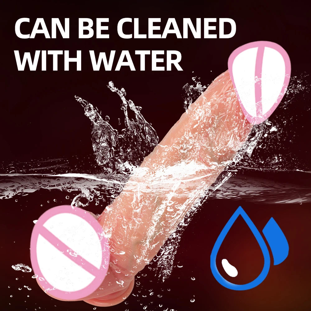 Realistic Dildos for Women Skin Sliding Foreskin Testicles Dildo Anal Vaginal Stimulation Strapon Big Penis Sex Toys for Woman