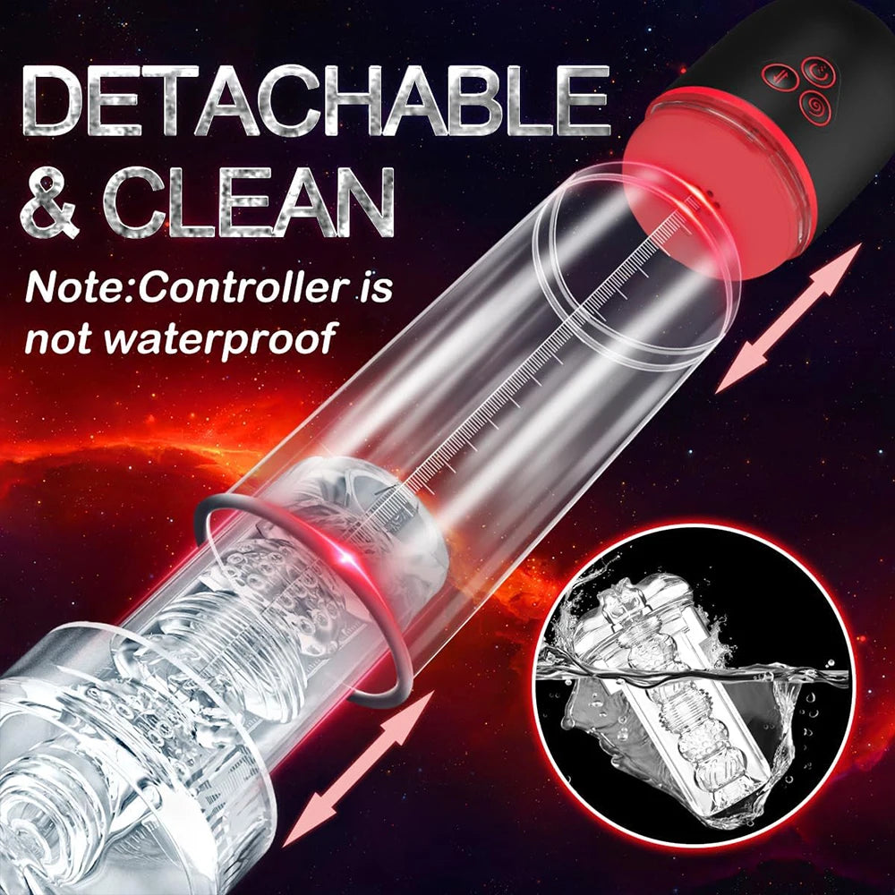 Male Masturbator Penis Pump Men Sex Toy Pocket Pussy Stroker 3D Realistic Textured 9 Vibration & 3 Suction Blowjob Machine