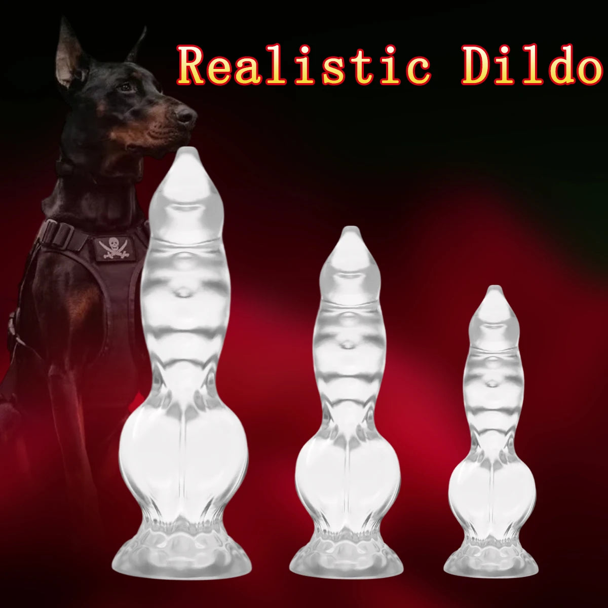 Dog Knot Dildo Soft Anal Plug Realistic Dildo Anal Trainer Adult Sex Toys with Strong Suction Cup Anus Dilator Masturbator
