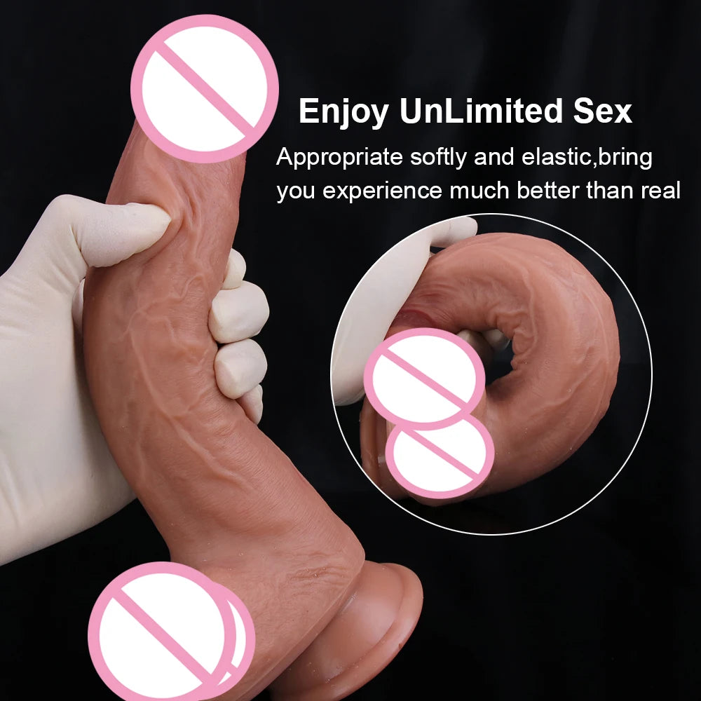 Realistic Dildos for Women Skin Testicles Dildo Anal Vaginal Stimulation Strapon Big Penis Adult Supplies Sex Toys for Woman