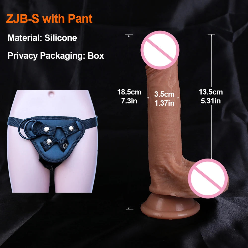 Realistic Dildos for Women Skin Testicles Dildo Anal Vaginal Stimulation Strapon Big Penis Adult Supplies Sex Toys for Woman