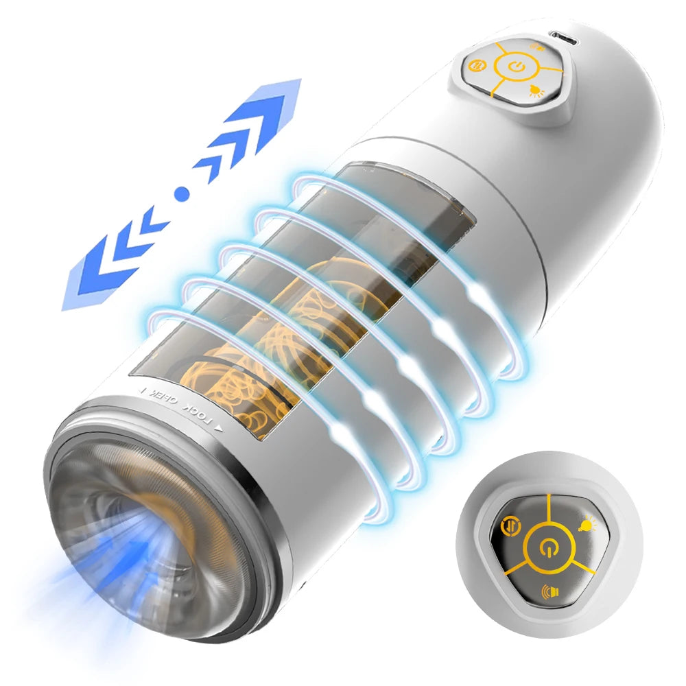 Sex Toys for Men Male Masturbator Automatic Masturbators Cup with 10 Thrusting &Rotating Penis Stimulation Electric Male Stroker