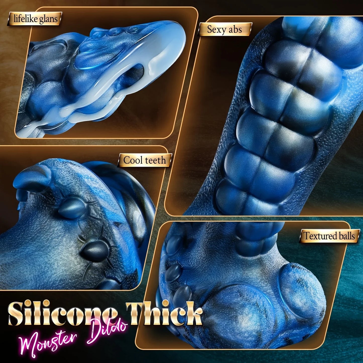 Dildo - Big Thrusting Dildo Sex Toys Vibrator, 5 IN1 Fantasy Monster Dildo With 8 Thrusting & Vibrations, 9.5" Huge Thick Dildos